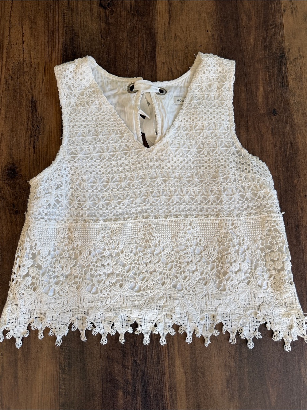 Moon River White Crochet Lace Camisole